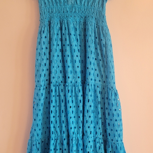 Anthropologie Azure Eyelet Maxi Dress - Picture 2 of 5
